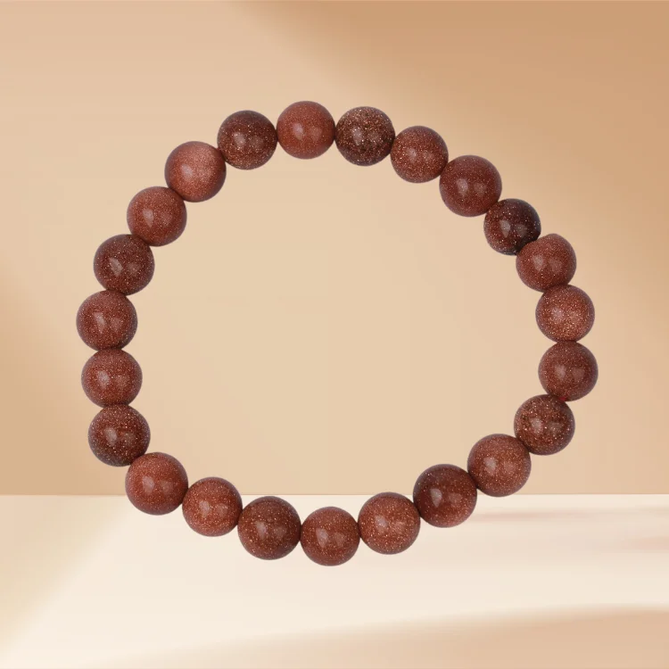 Brown Gold Stone Diamond Cut Bracelet